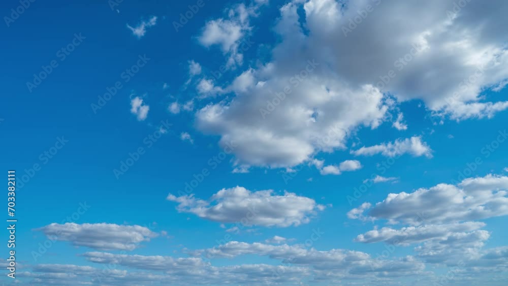 Timelapse. Clouds Move Smoothly in the Blue Sky.Sunny Blue Sky Timelapse. Clouds Move Smoothly in the Blue Sky.Sunny Blue Sky