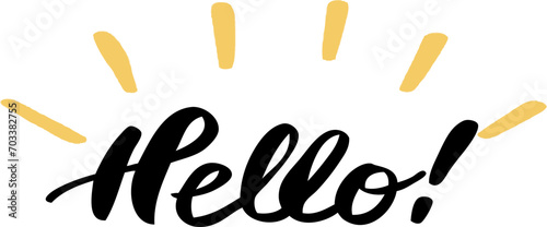 手書きの「Hello!」文字
