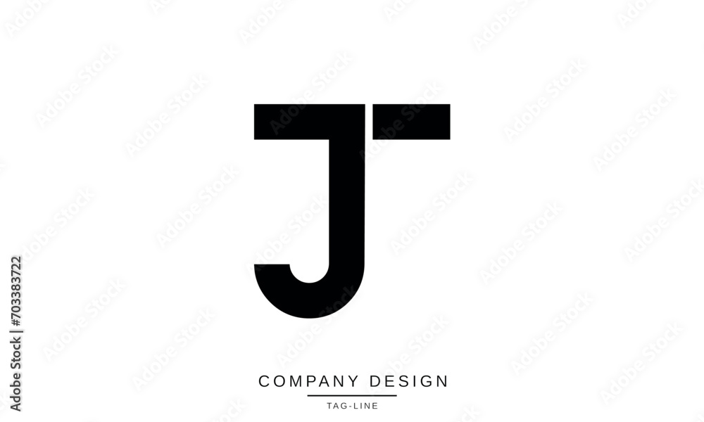 TJ, JT, Abstract Letters Logo Monogram TJ, JT, Abstract Letters Logo Monogram