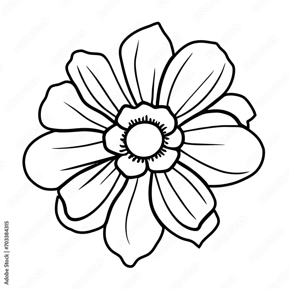 Hand drawn simple flower illustration