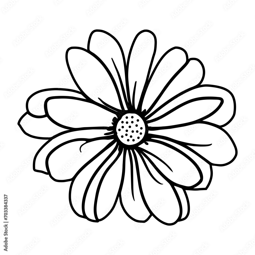 Hand drawn simple flower illustration