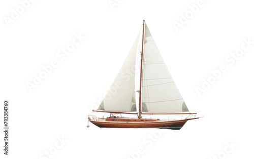 A Real Snapshot of a Sailboat Isolated on Transparent Background PNG.