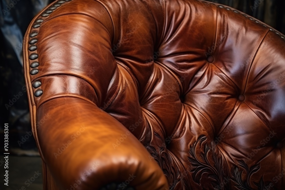 Naklejka premium brown leather upholstery