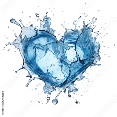 Blue heart shape made from liquid for Valentine's Day and Mother's Day