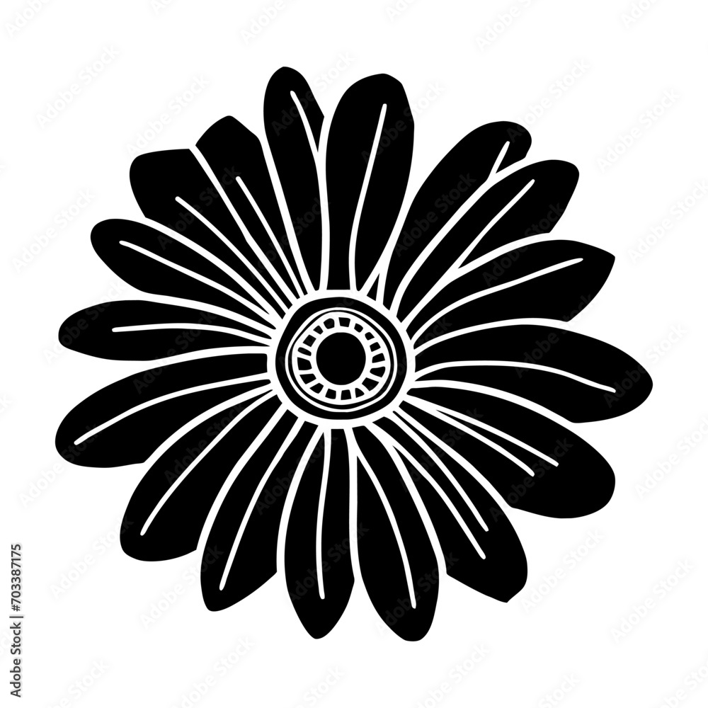Hand drawn simple flower illustration Hand drawn simple flower illustration