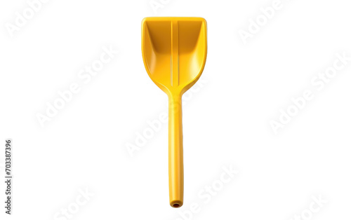 Small Plastic Toy Spade on a Clean White Surface Isolated on Transparent Background PNG. © Haider