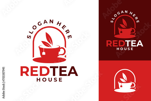 Tea House Red Cafe Restaurant Logo Design