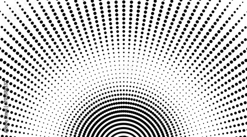 Black and white abstract background patter, circular halftone dots vector design.	
