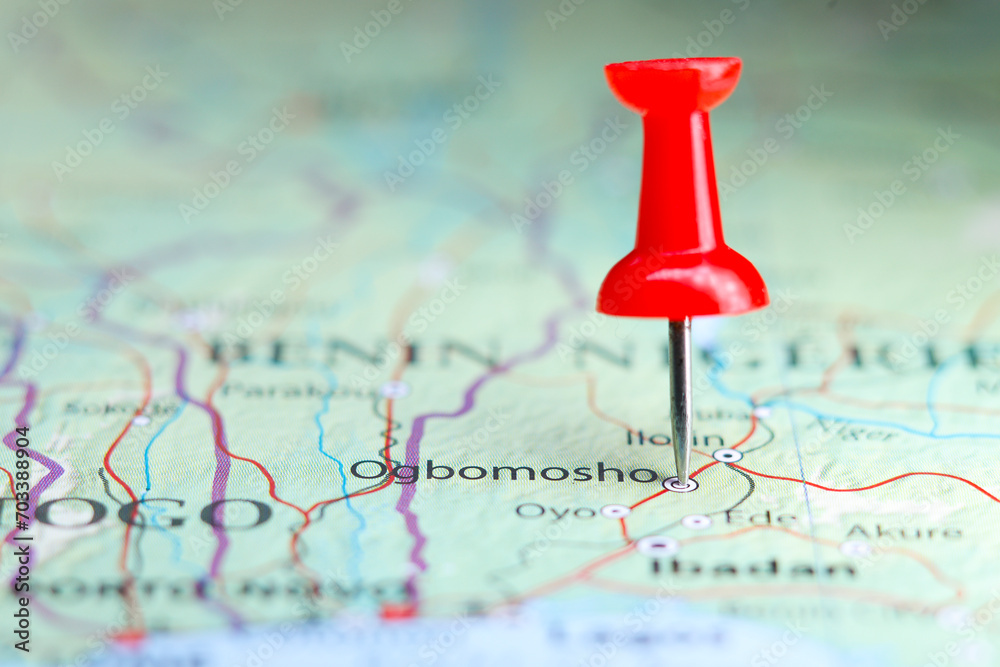 Ogbomosho, Nigeria pin on map Ogbomosho, Nigeria pin on map