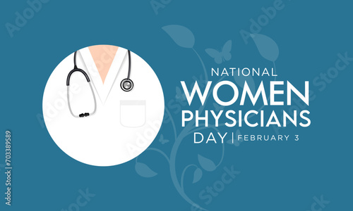Women Physicians day is observed every year on February 3, Vector illustration