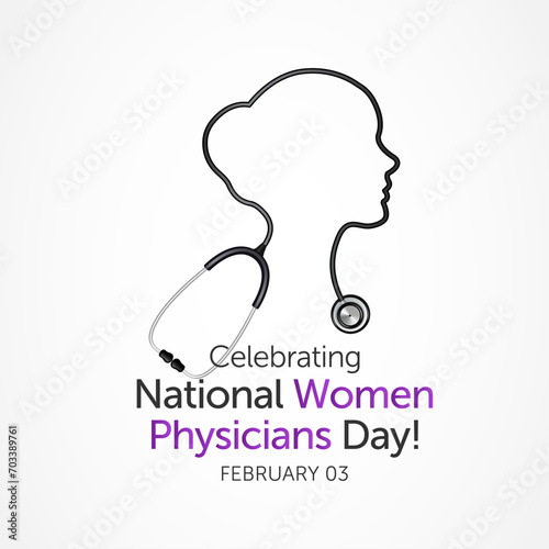 Women Physicians day is observed every year on February 3, Vector illustration
