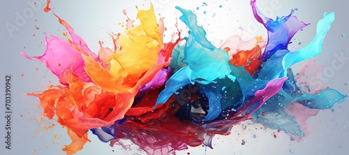 colorful watercolor ink splashes, paint 51