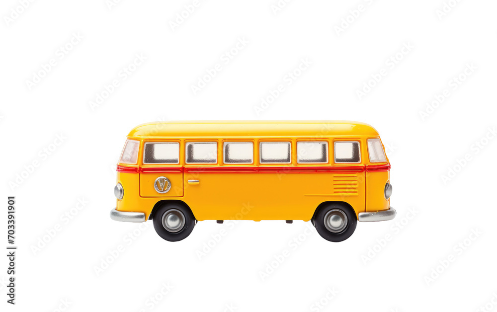 A Real Photo Showcasing the Playful Spirit of a Toy Bus on a Pure Isolated on Transparent Background PNG.