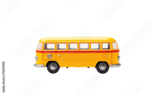 A Real Photo Showcasing the Playful Spirit of a Toy Bus on a Pure Isolated on Transparent Background PNG.