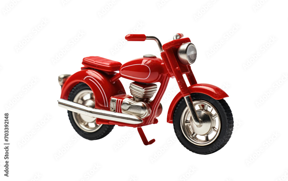 Unveiling the Whimsical Essence of a Toy Motorcycle in this Captivating Image Against a Pristine White Canvas Isolated on Transparent Background PNG.