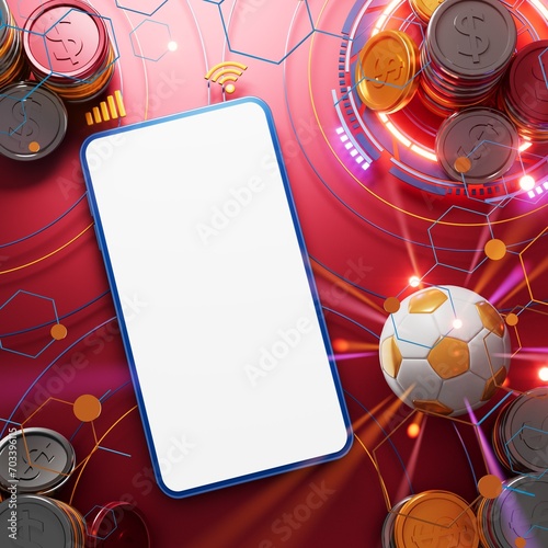 3d football object design. realistic rendering. abstract futuristic background. 3d illustration. motion geometry concept. sport competition graphic. tournament game bet content. soccer ball element.
