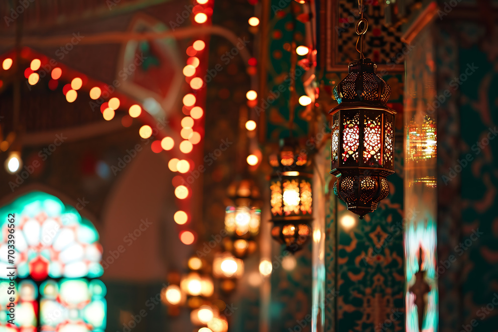 Obraz premium ramadan Kareem, Ramadan crescent moon, Eid Mubarak Islamic festival social media banner and Eid Mubarak Post Template, islam