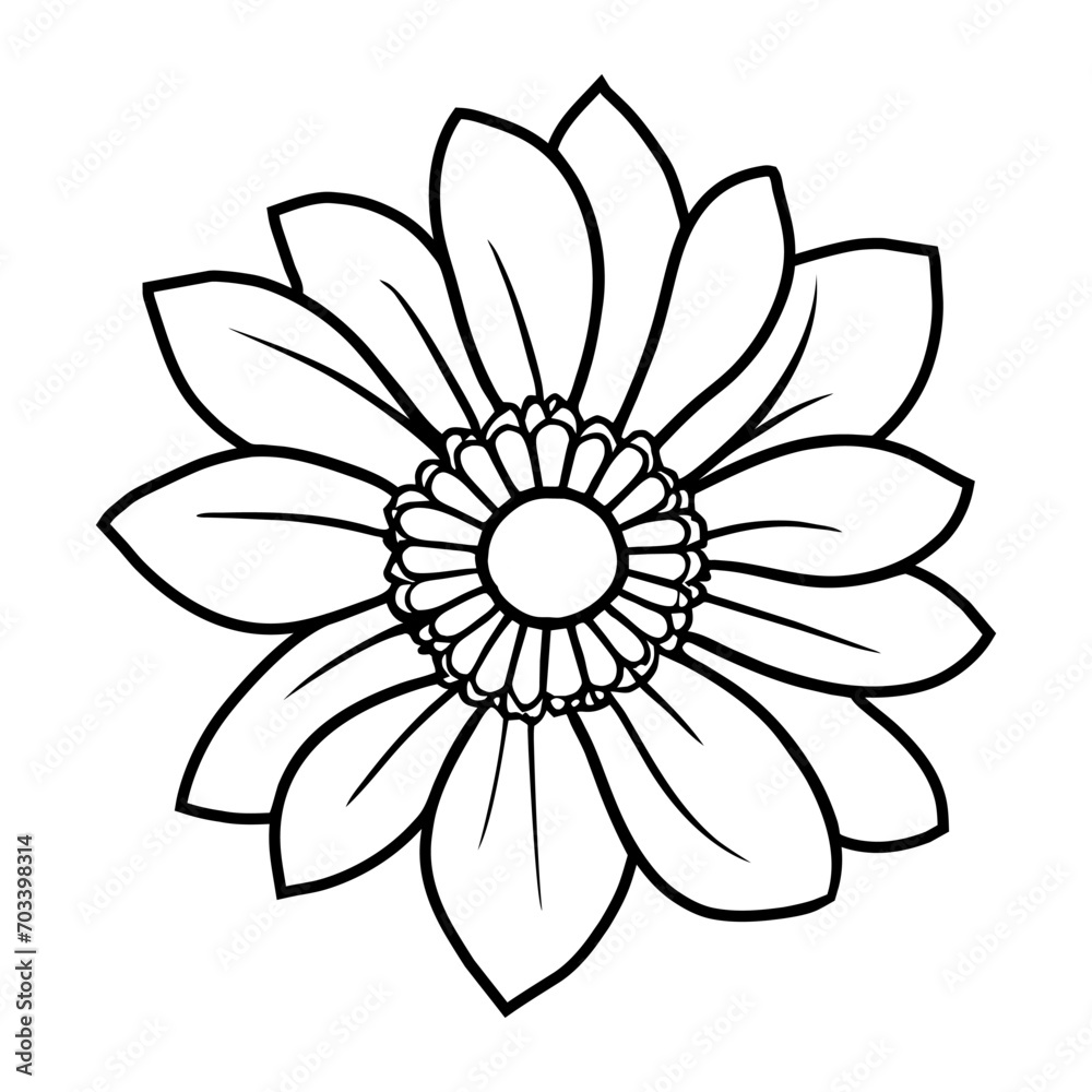 Hand drawn simple flower illustration Hand drawn simple flower illustration