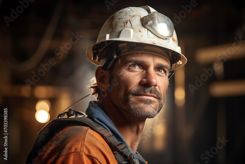 Builder Man on a Construction Site © imagemir