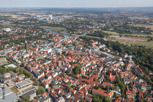 Luftbild von Minden in Westfahlen an der Weser in Deutschland