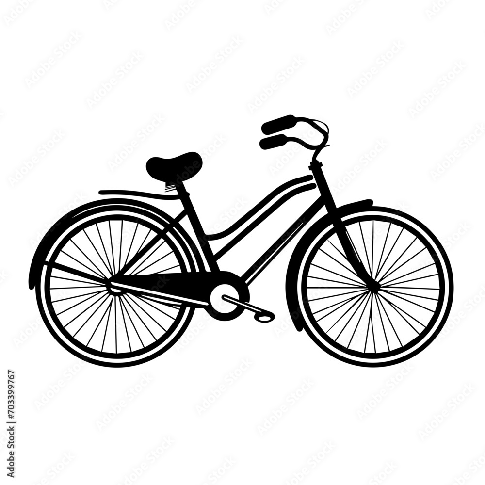 Sleek Bicycle Silhouette Vector Design