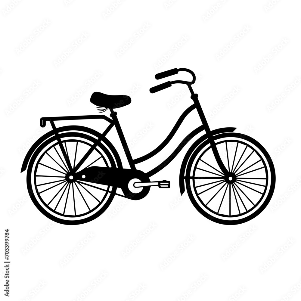 Sleek Bicycle Silhouette Vector Design Sleek Bicycle Silhouette Vector Design