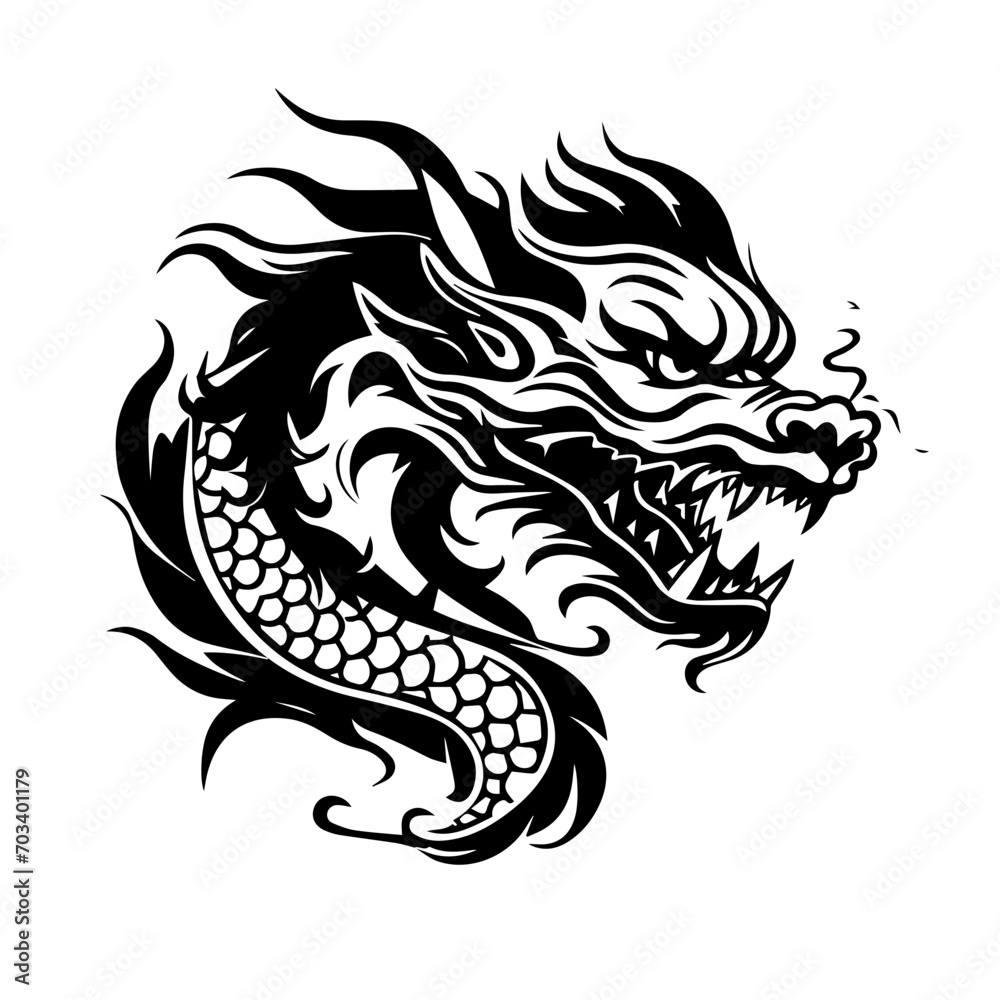 Majestic Chinese Dragon Vector Art