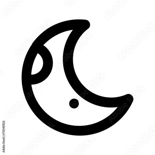 crescent moon line icon