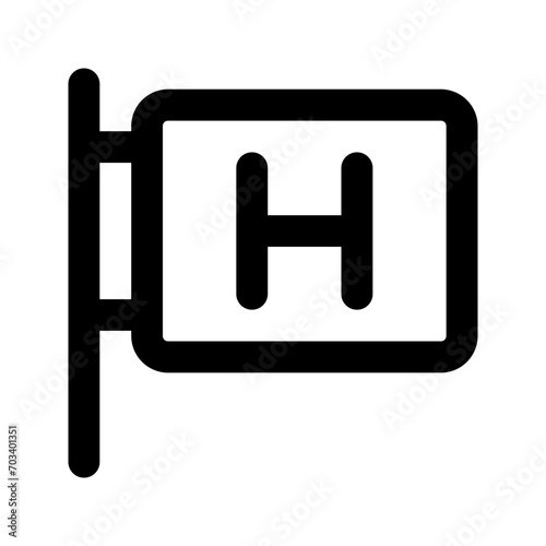 hotel sign line icon