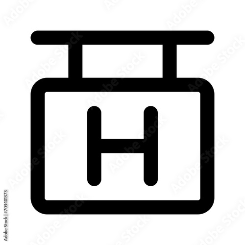 hotel sign line icon