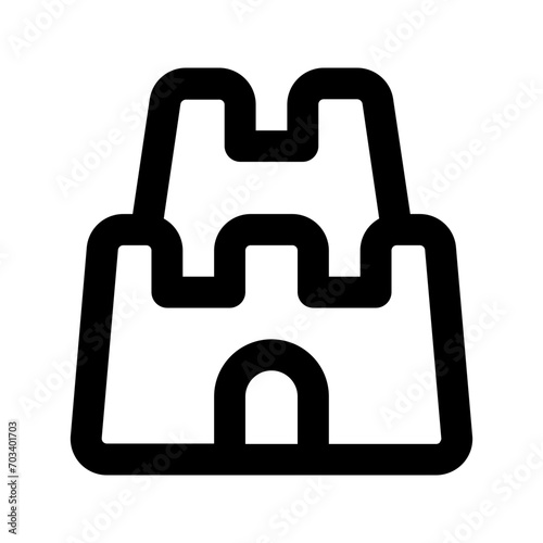 sand castle line icon