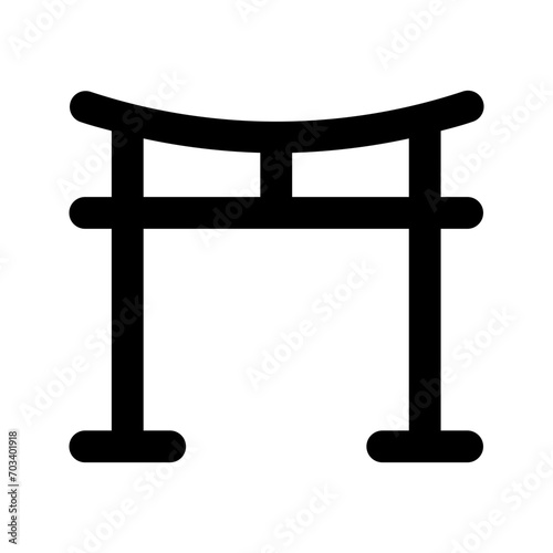 torii gate line icon