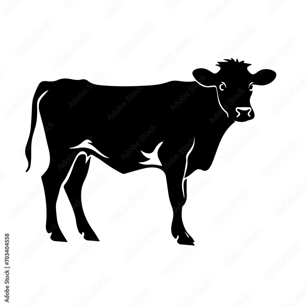 Elegant Cow Silhouette Vector Design