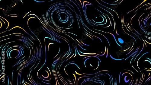 Beautiful abstract wavy lines technology backdrop wave digital effect particles. Seamless Loop 4k photo
