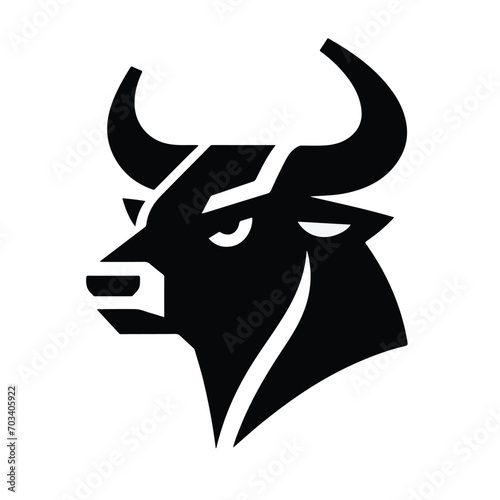 Elegance drawing art buffalo cow ox bull head logo design inspiration