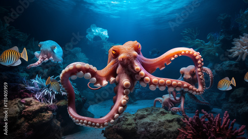 Octopus in under the sea