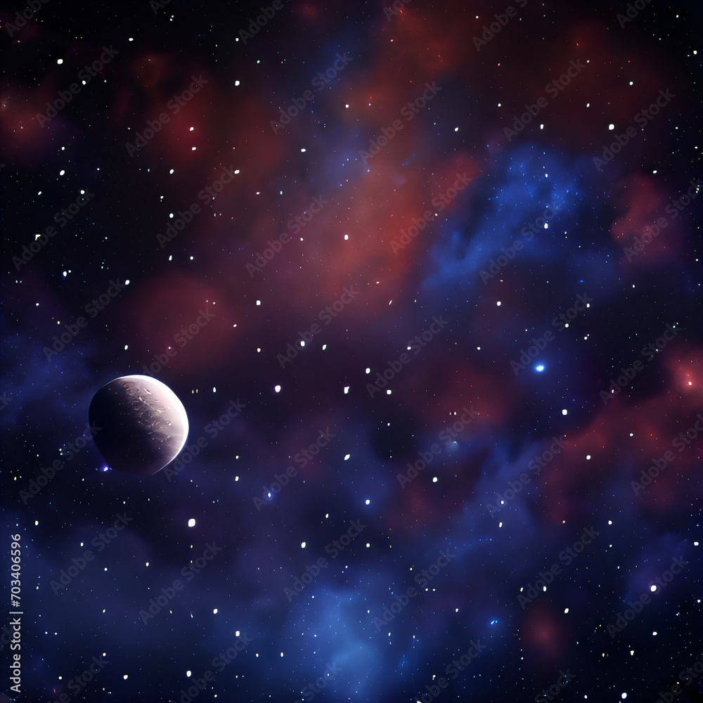 Abstract background - planets, stars, galaxies surreal scenery in space