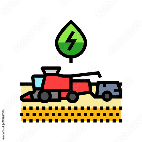 bioenergy harvesting biomass color icon vector. bioenergy harvesting biomass sign. isolated symbol illustration