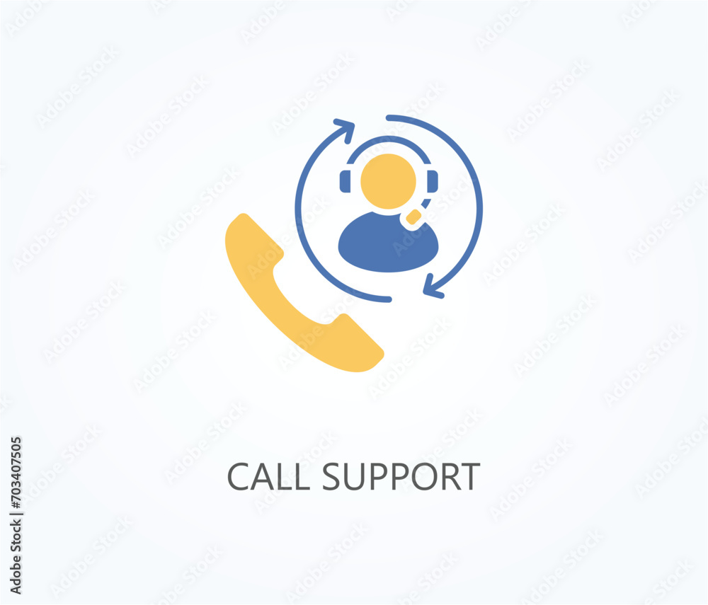 Call support vector icon. Simple element illustration sign symbol EPS Call support vector icon. Simple element illustration sign symbol EPS