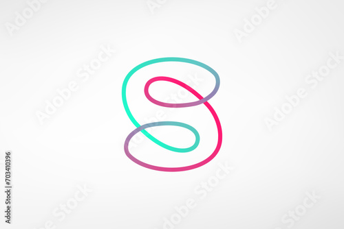 Unique and playful S flexible line logo. A versatile initial logo for your various companies.