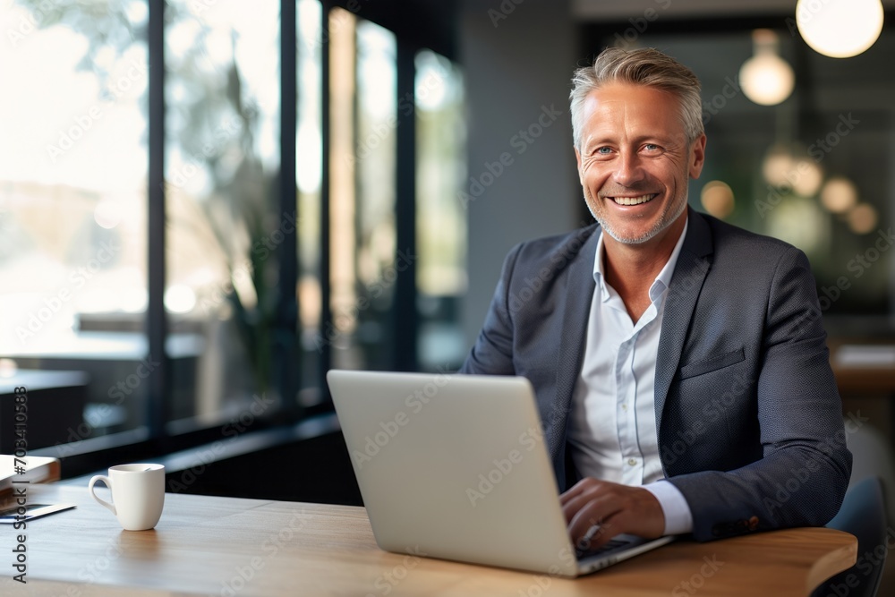 Young business man working at the office