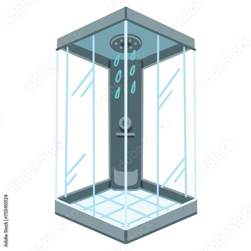 Shower booth cartoon 