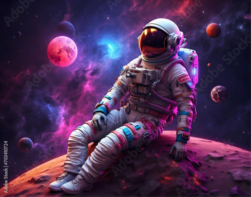  hyper realistic astronaut space planet