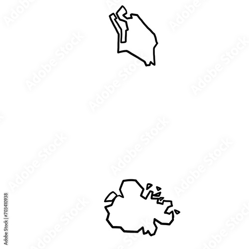 antigua barbuda map outline