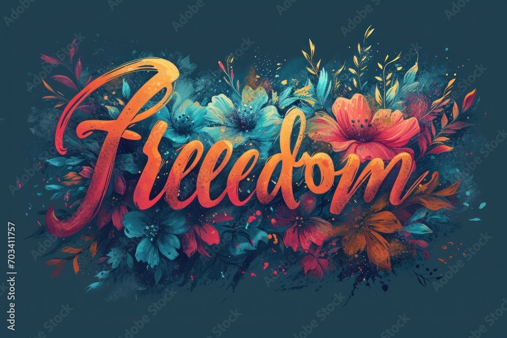 Freedom Quote typography t shirt design art t-shirt design - obrazy, fototapety, plakaty 