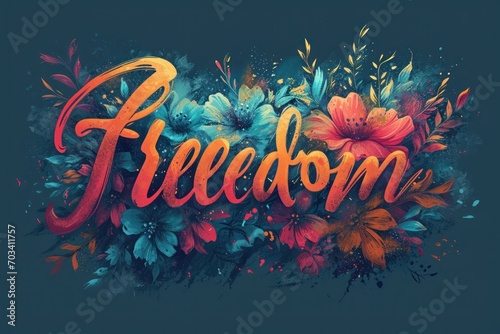Freedom Quote typography t shirt design art t-shirt design photo