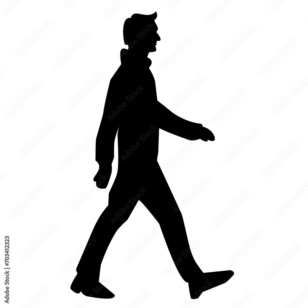 silhouette of man walking
