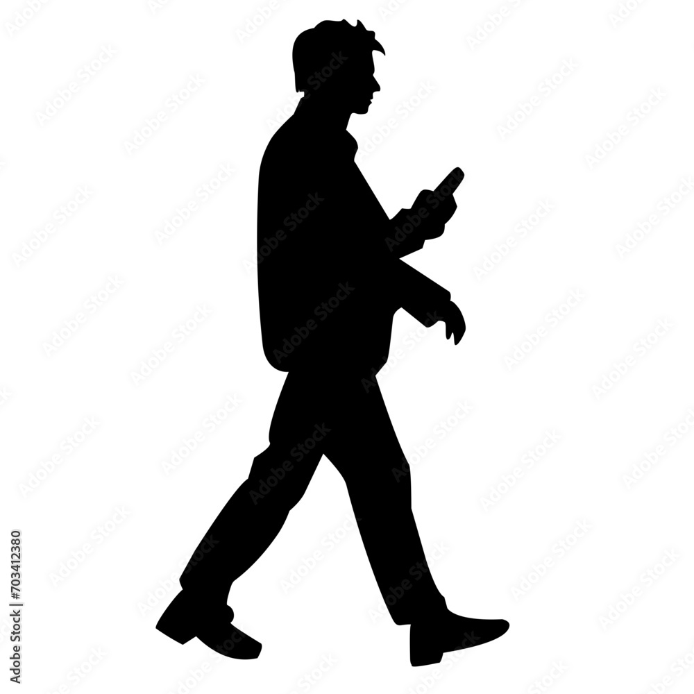 silhouette of man walking