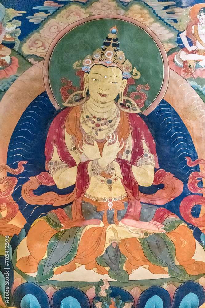 Obraz premium Buddha. Frescoes of Choghang Hall, Hemis Monastery