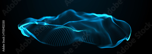 Abstract background with connection dots to network technology. Digital transfer of big data. 3d rendering.